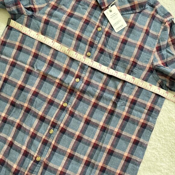 Marine Layer meadow shirts button down size medium plaid wrap back Collared new - Picture 6 of 13
